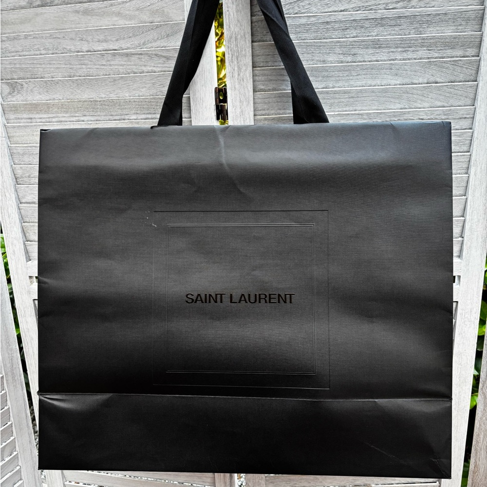 Saint Laurent Black Shopping Tote Bag with Logo - Picture 3 of 10